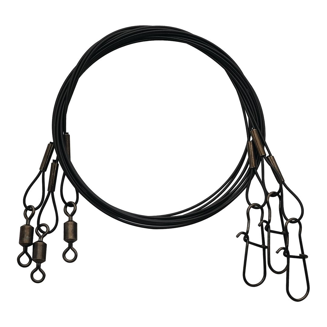 Eagle Claw Heavy Duty Wire Leader, Black, 6", 20 lb.