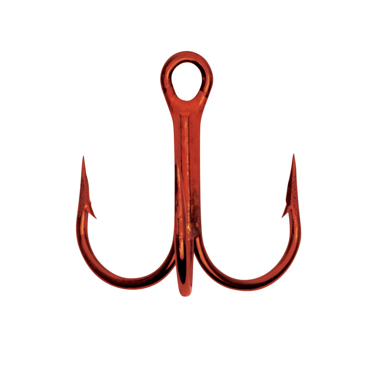 Eagle Claw 3X Treble Short Shank Round Bend Red