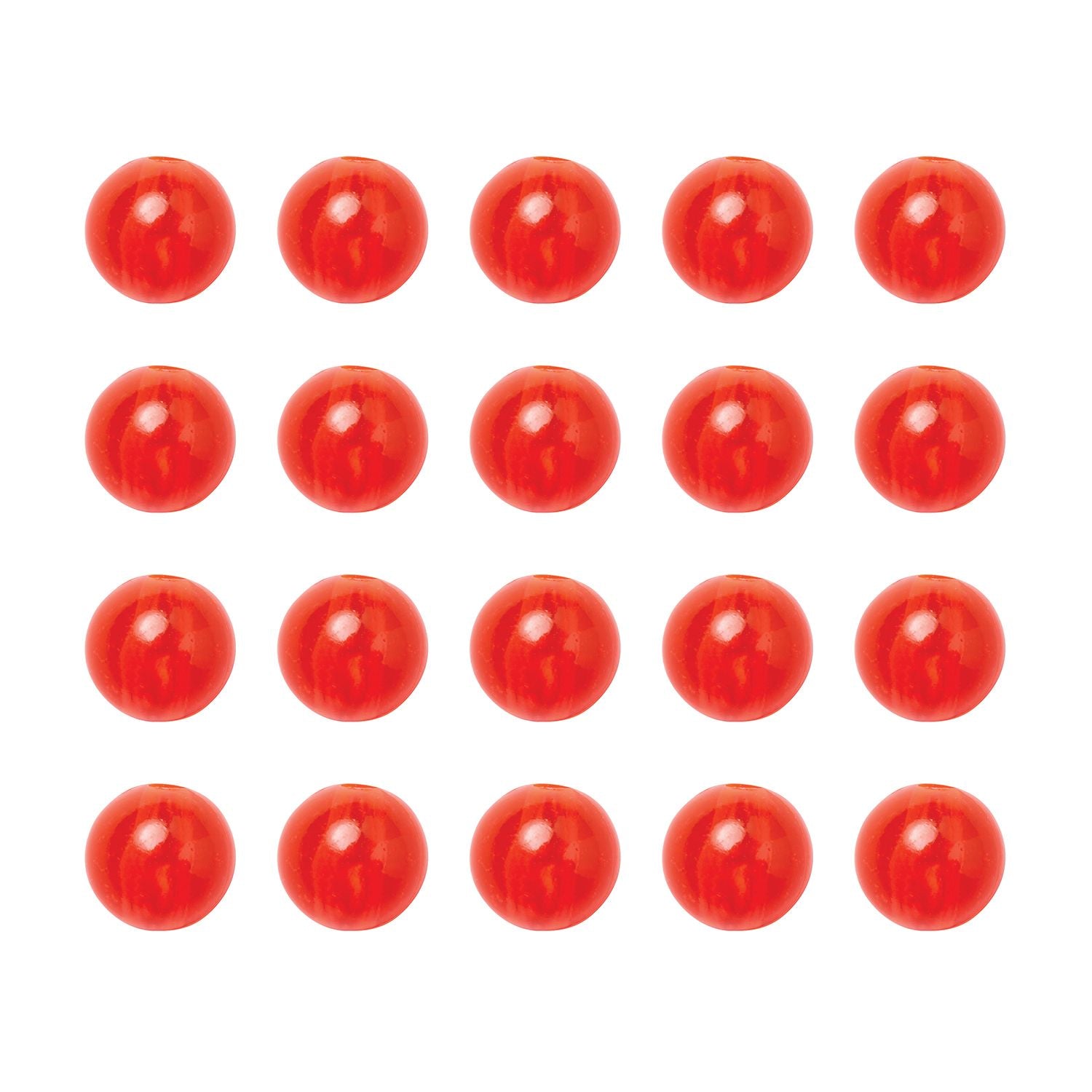 Eagle Claw Red Plastic Beads, 8MM, 20 Pieces