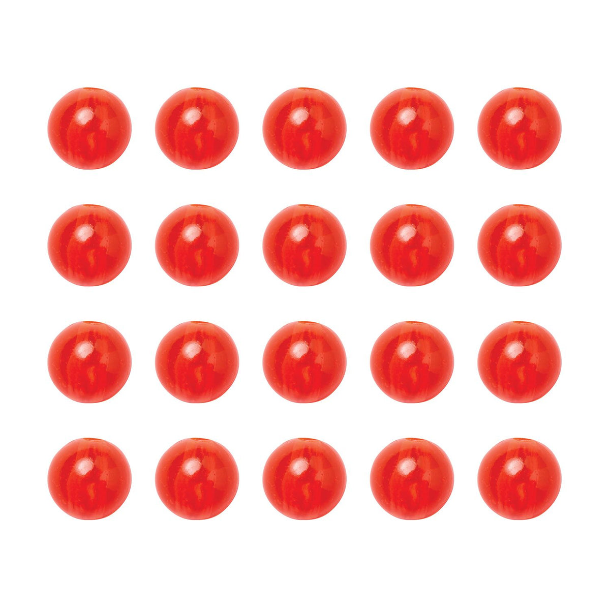 Eagle Claw Red Plastic Beads, 8MM, 20 Pieces