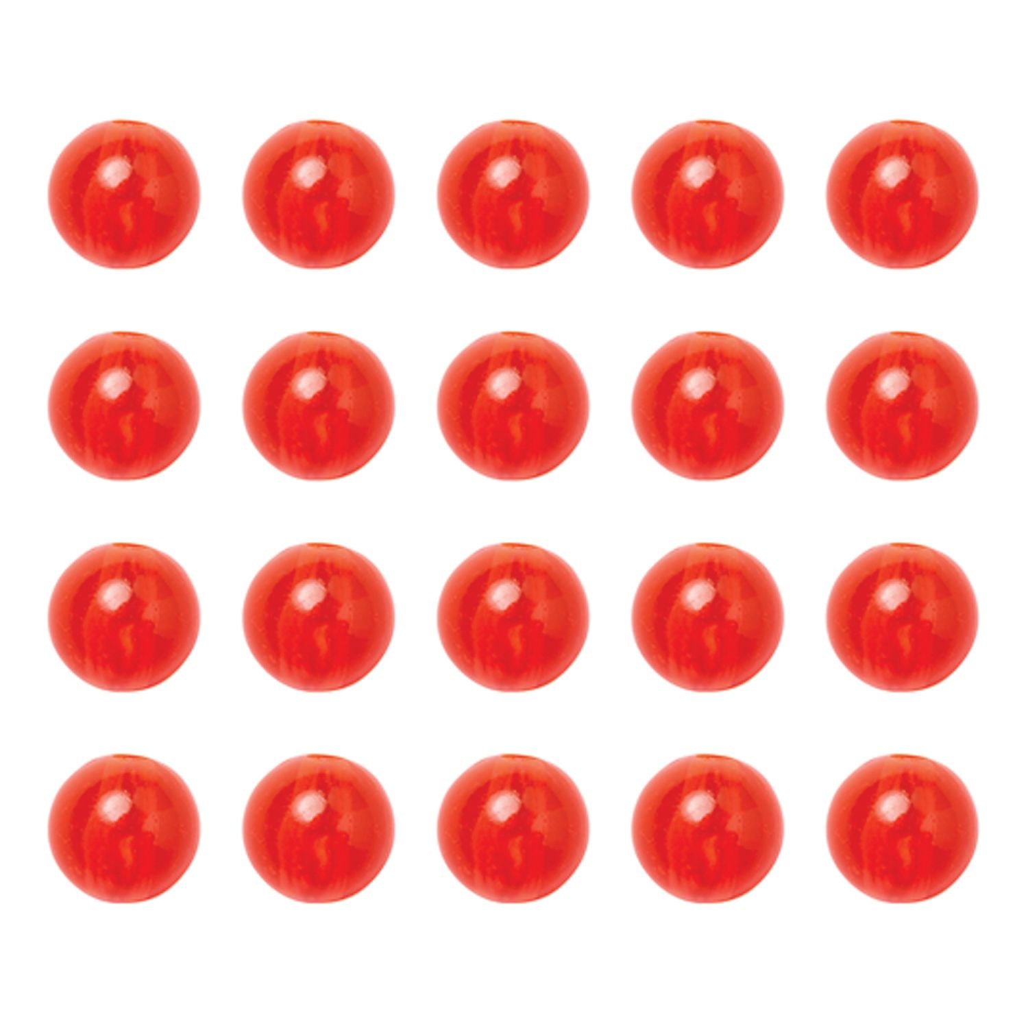 Eagle Claw Red Plastic Beads, 8MM, 20 Pieces
