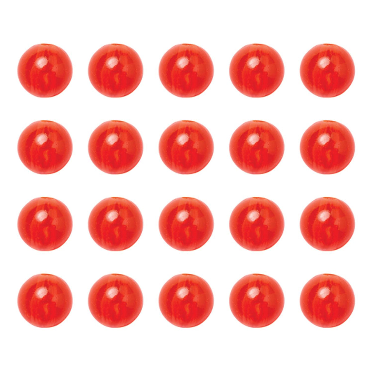 Eagle Claw Red Plastic Beads, 8MM, 20 Pieces