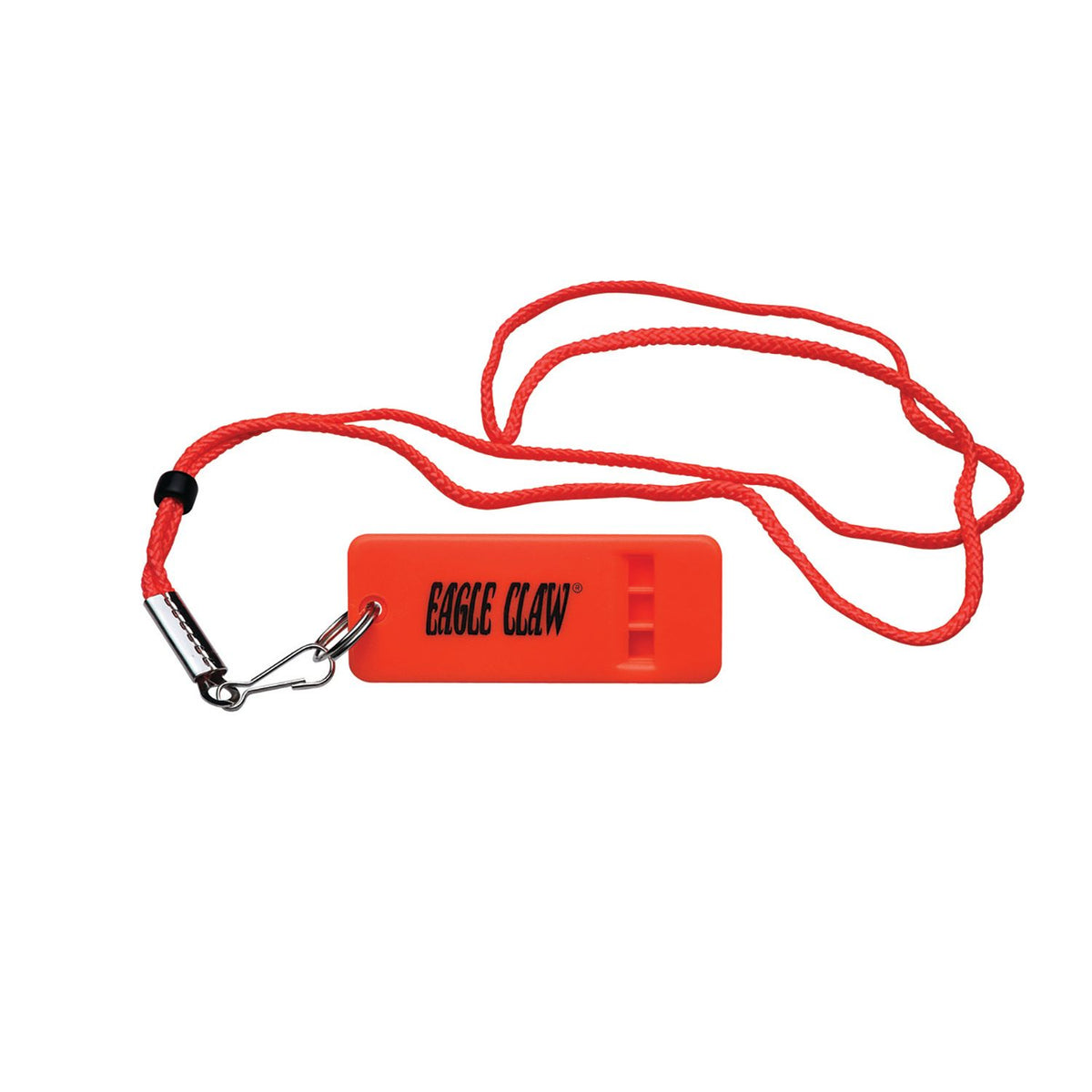 Eagle Claw Flat Fluorescent Orange Boat Whistle with Lanyard