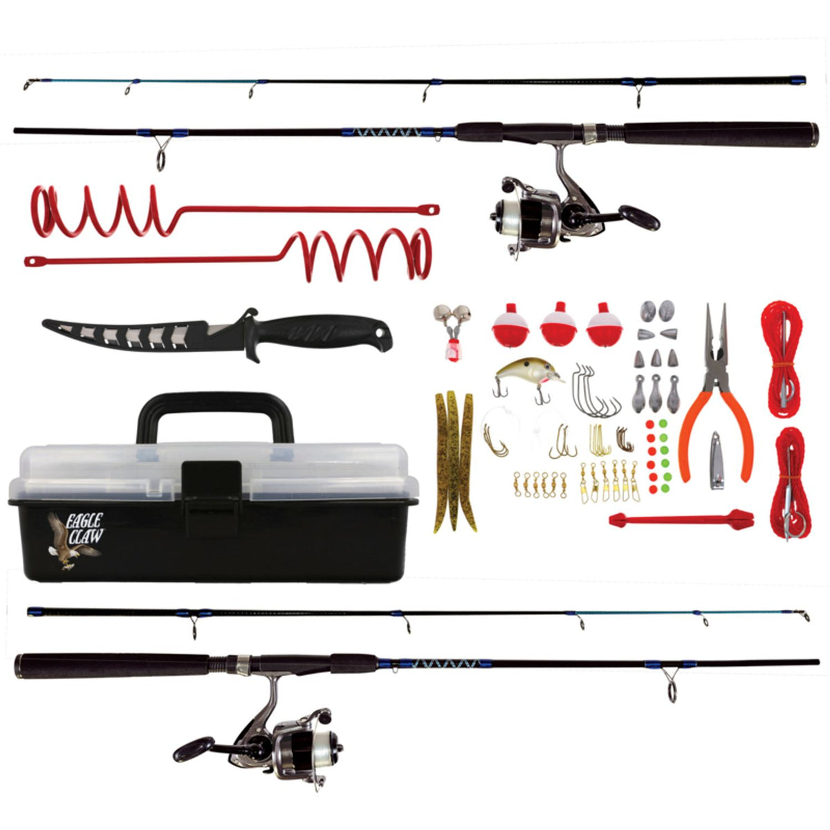 eagle claw mogan mini spinning combo Ec 2.5 Series 5.2:1 Spin Reel 9+1 Bb Sz 40, Black/Red, One Size : Sports & Outdoors The reel features a graphite body with 21 ball bearing performance. Pack-It Spinning Combos | Eagle