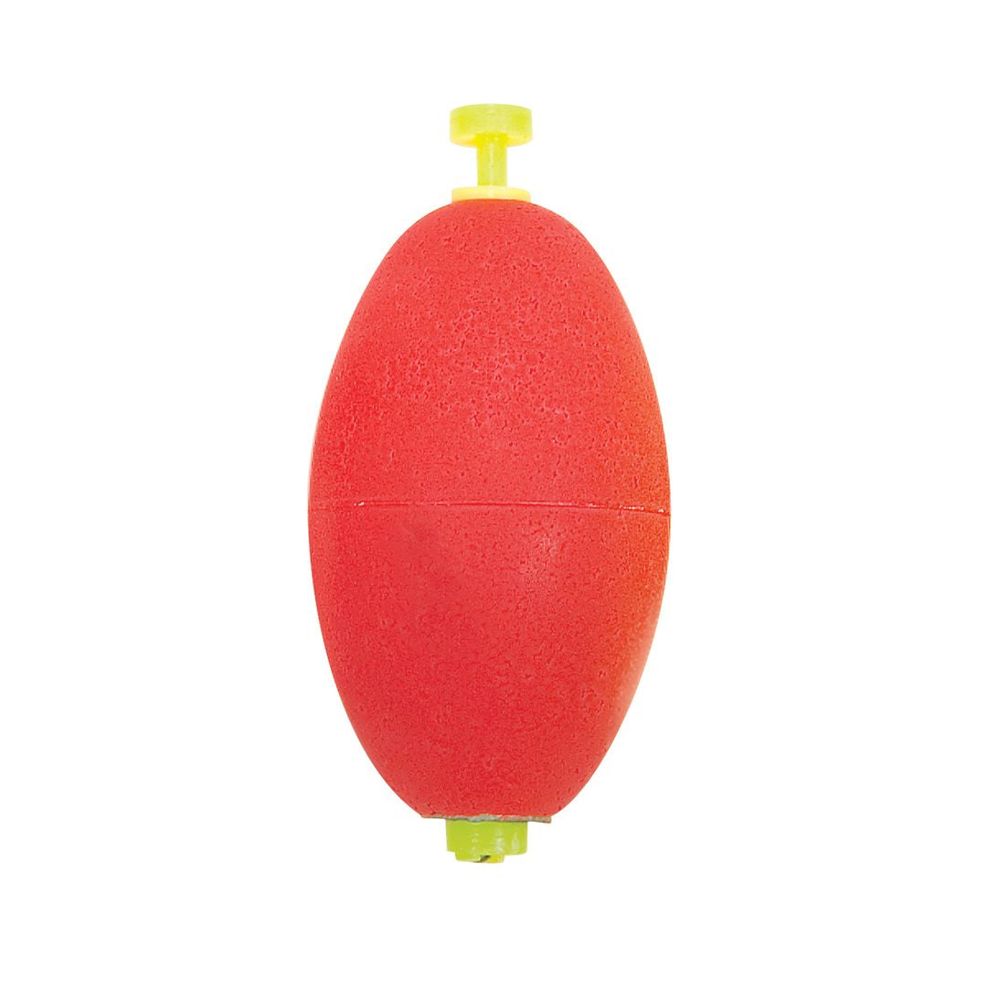 Eagle Claw Weighted Foam Oval Float, Red, Bulk, 2"