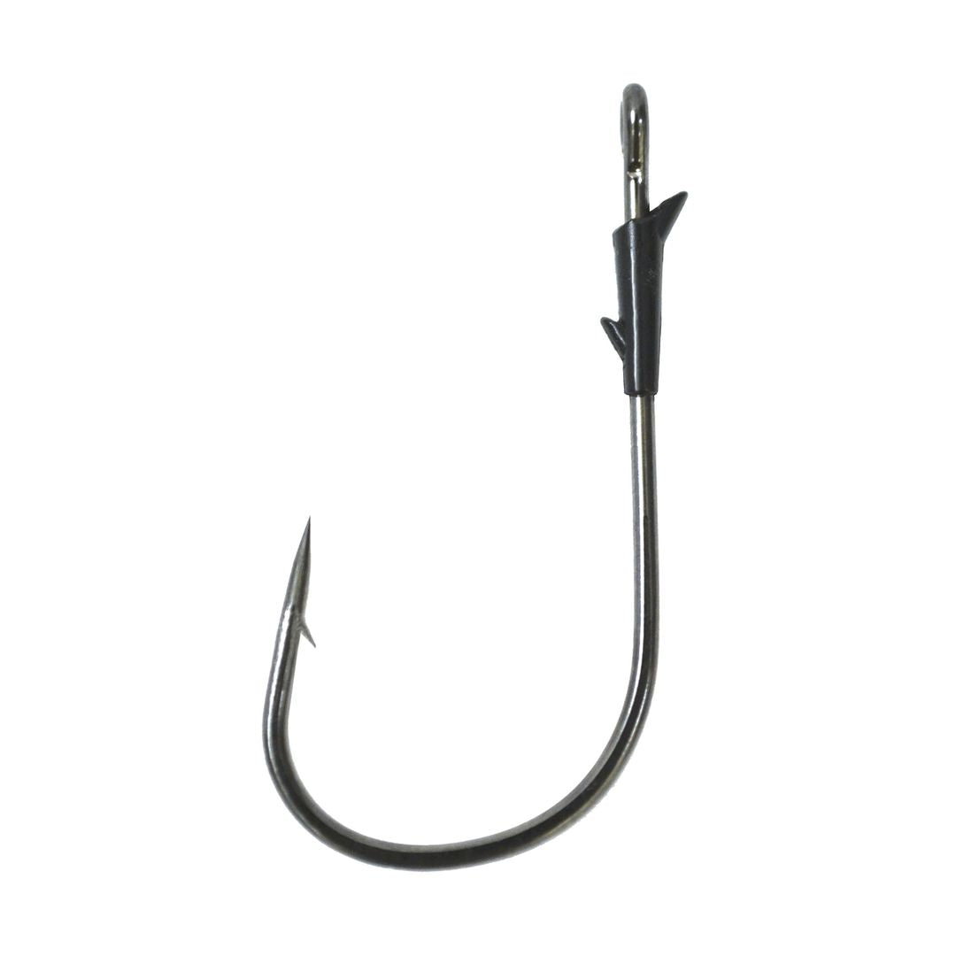 Lazer Sharp Pro Series Flippin Hook with Keeper, Plaintum Black, 5/0