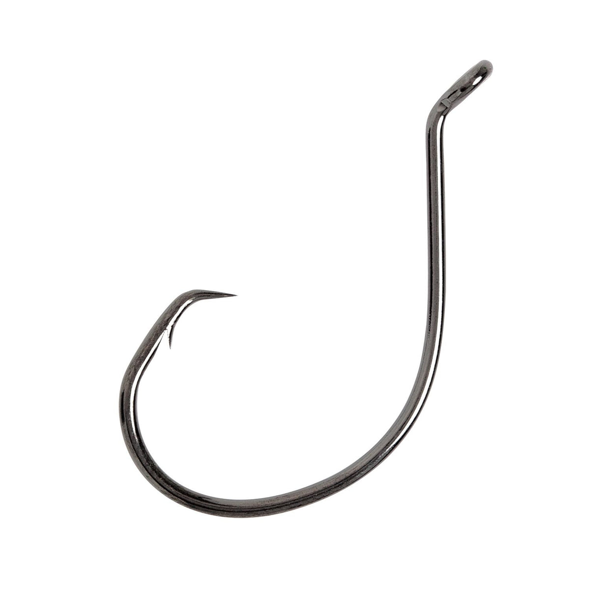 Lazer Sharp Non-Offset Up Eye Circle Sea Hook, Platinum Black, Standard Pack, 2