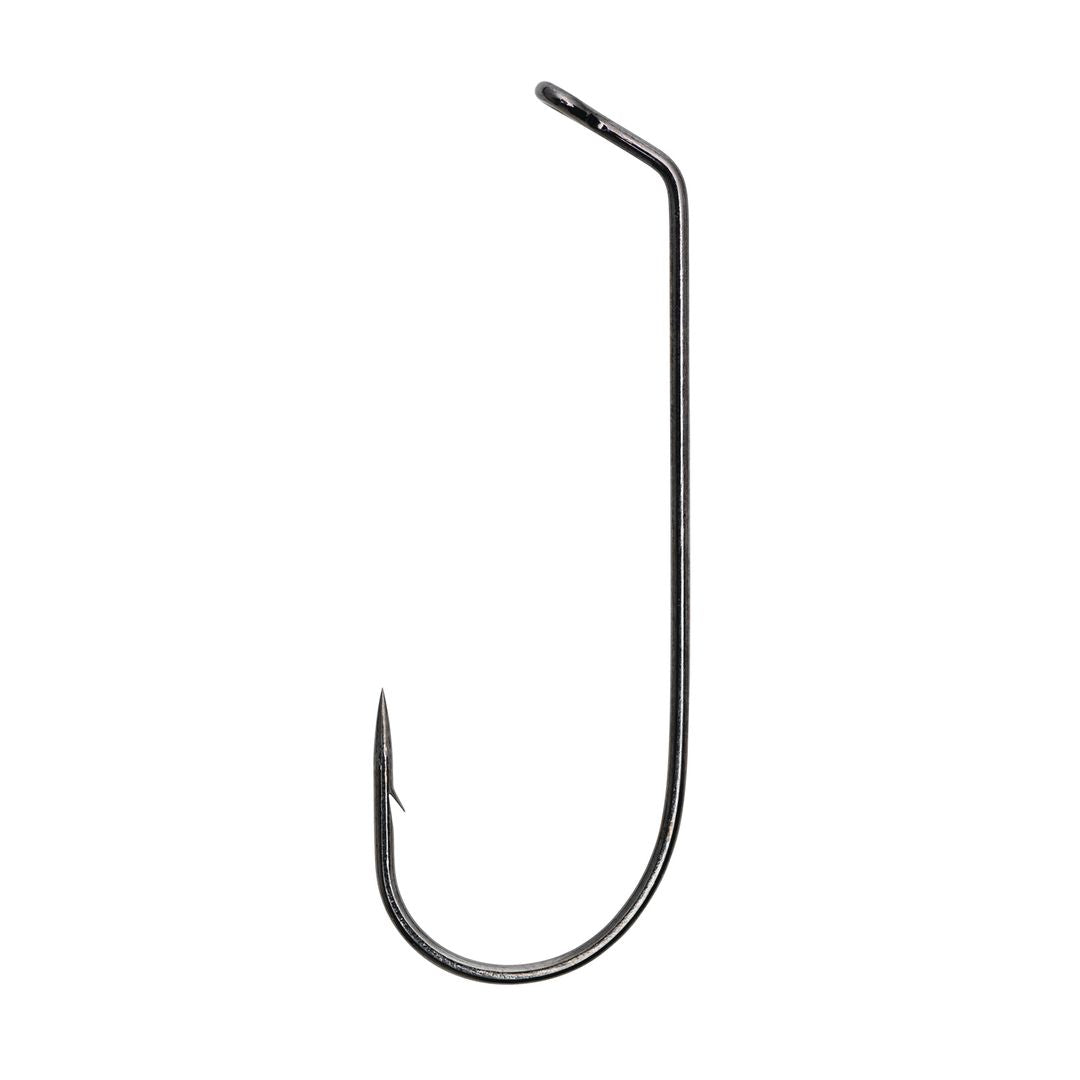 Lazer Sharp 60 Degree, 1X Shank, Cross Eye, Flippin' Jig Hook, Platinum Black, 5/0