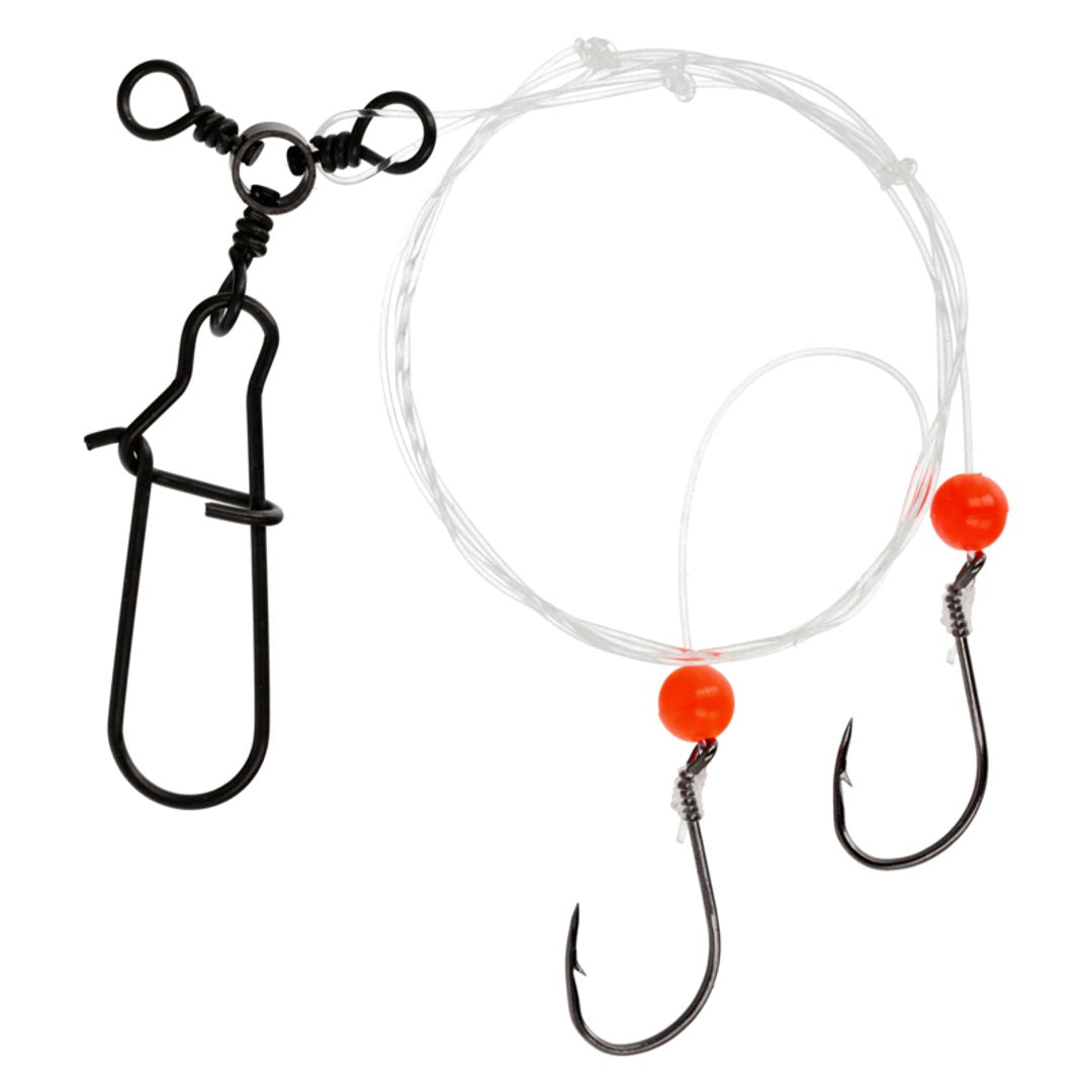 Lazer Sharp Porgy 2 Hook Rig 18" - Size 2 Platinum Black Octopus Hooks