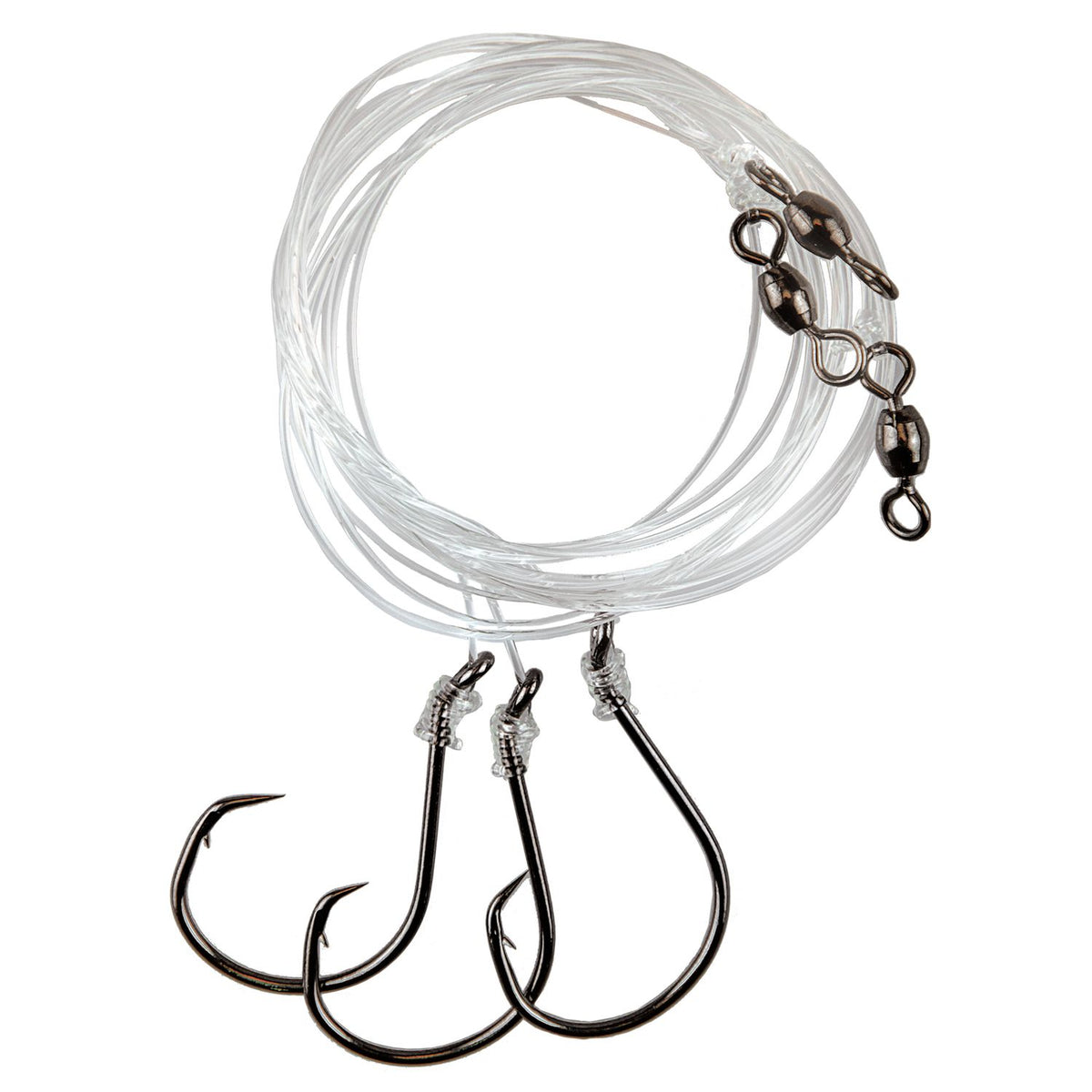 Lazer Sharp Ooctopus Circle Hook Mono Leader Striped Bass Rig Plat Black-6/0