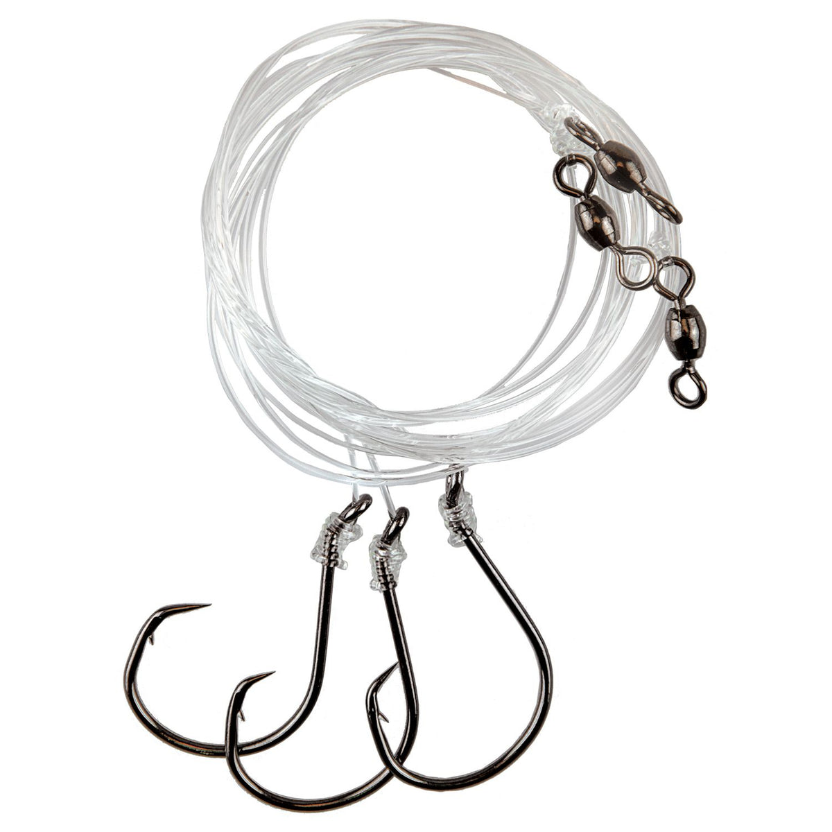 Lazer Sharp Ooctopus Circle Hook Mono Leader Striped Bass Rig Plat Black-6/0