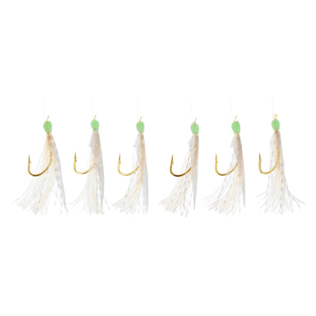 Lazer Sharp Green Head Flash Hage Fish Skin Sabiki Rig, 4