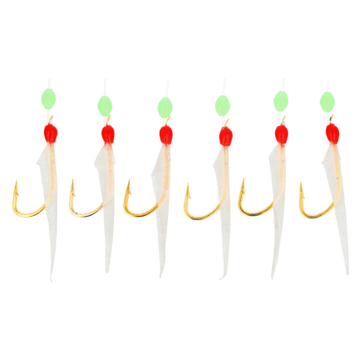 Lazer Sharp Red Head Hage Fish Skin Sabiki Rig, 10