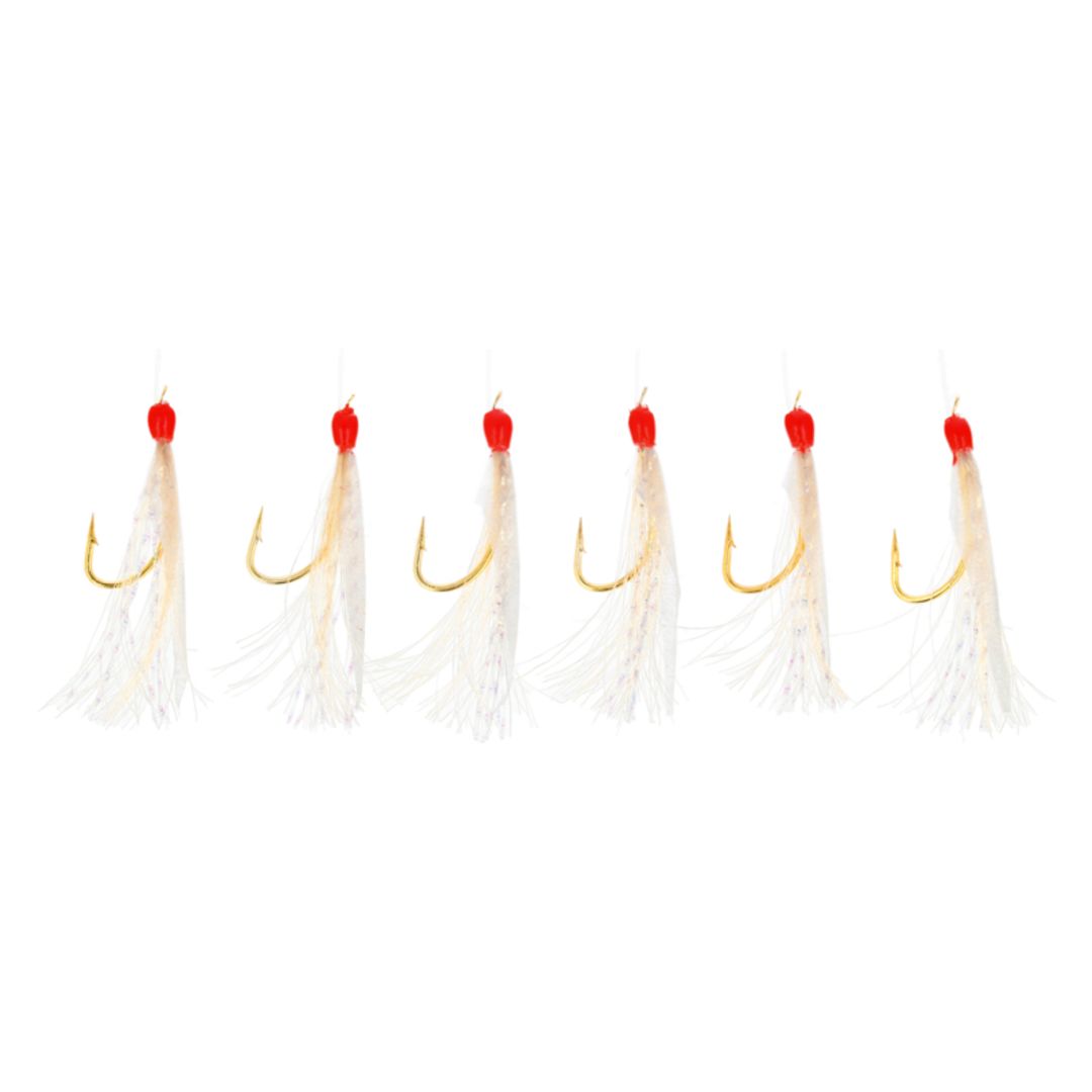 Lazer Sharp Red Head Flash Hage Fish Skin Sabiki Rig, 6