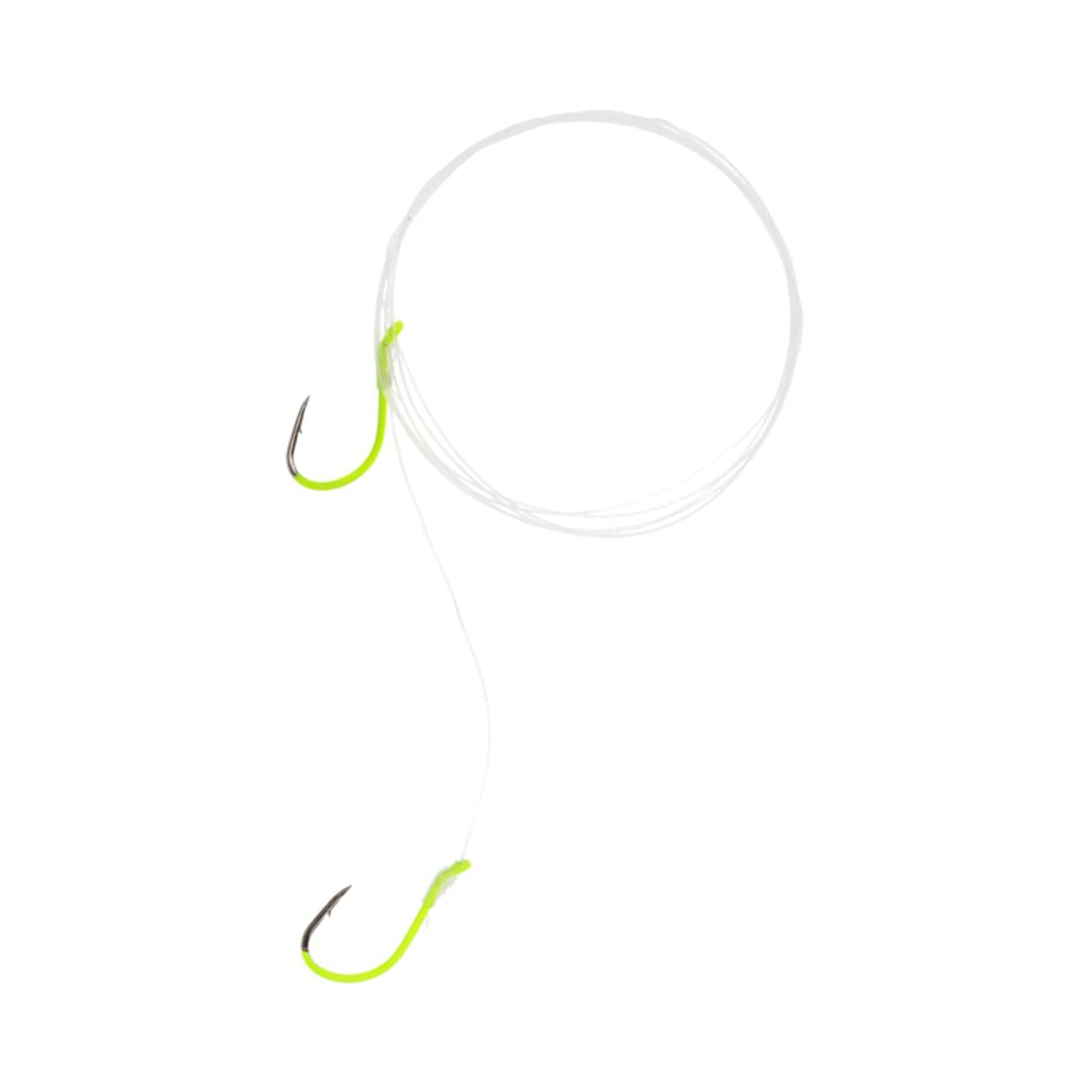 Lazer Sharp Two Hook Walleye Rig, Chartreuse, 4