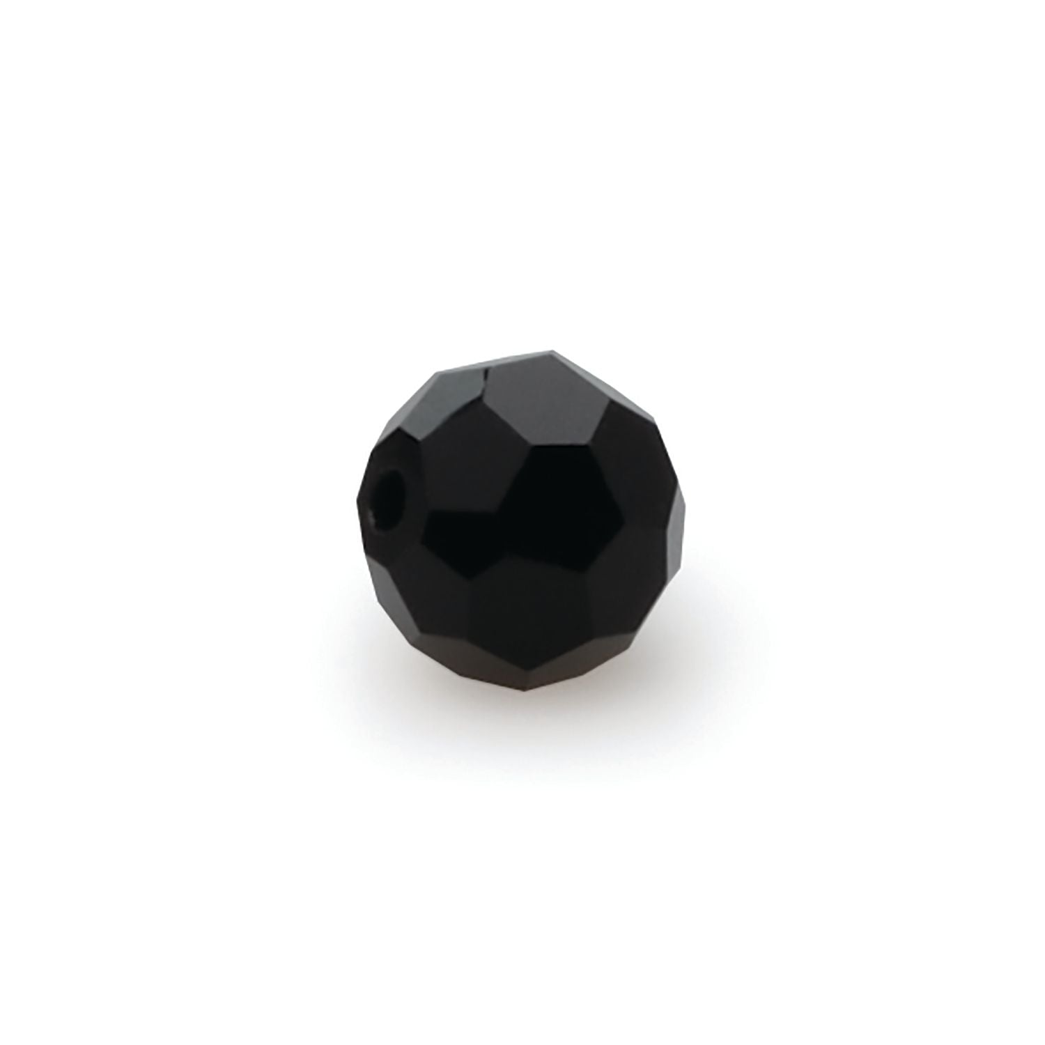 Lazer Sharp Faceted Glass Beads, Black, 8 mm