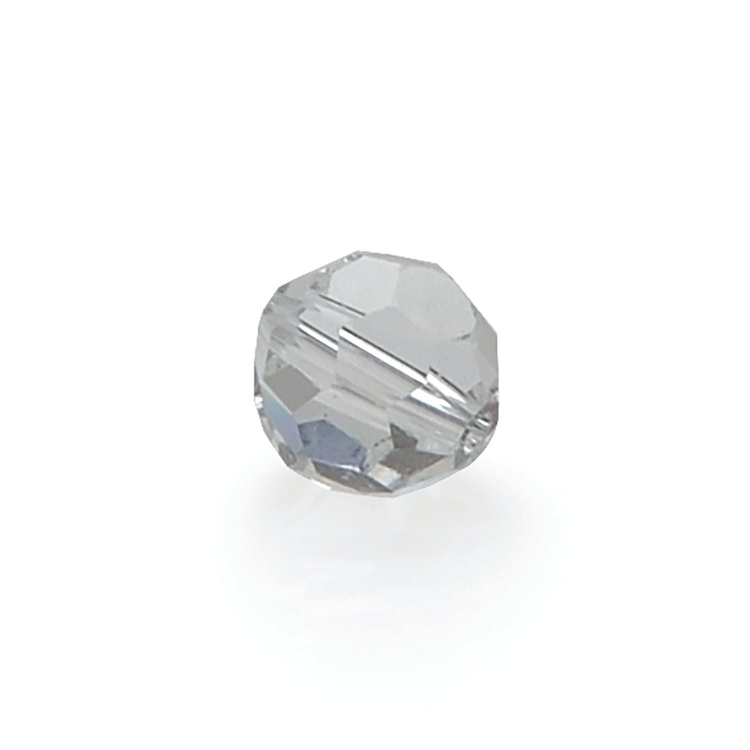 Lazer Sharp Faceted Glass Beads, Clear, 8 mm.