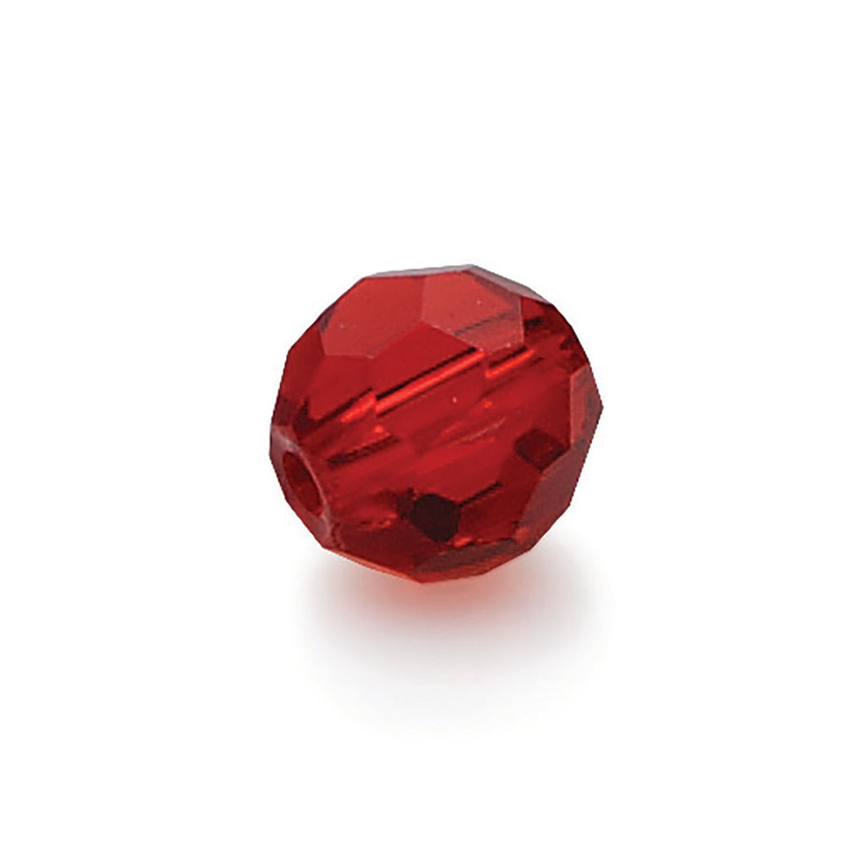 Lazer Sharp Red Faceted Glass Beads, 10 MM