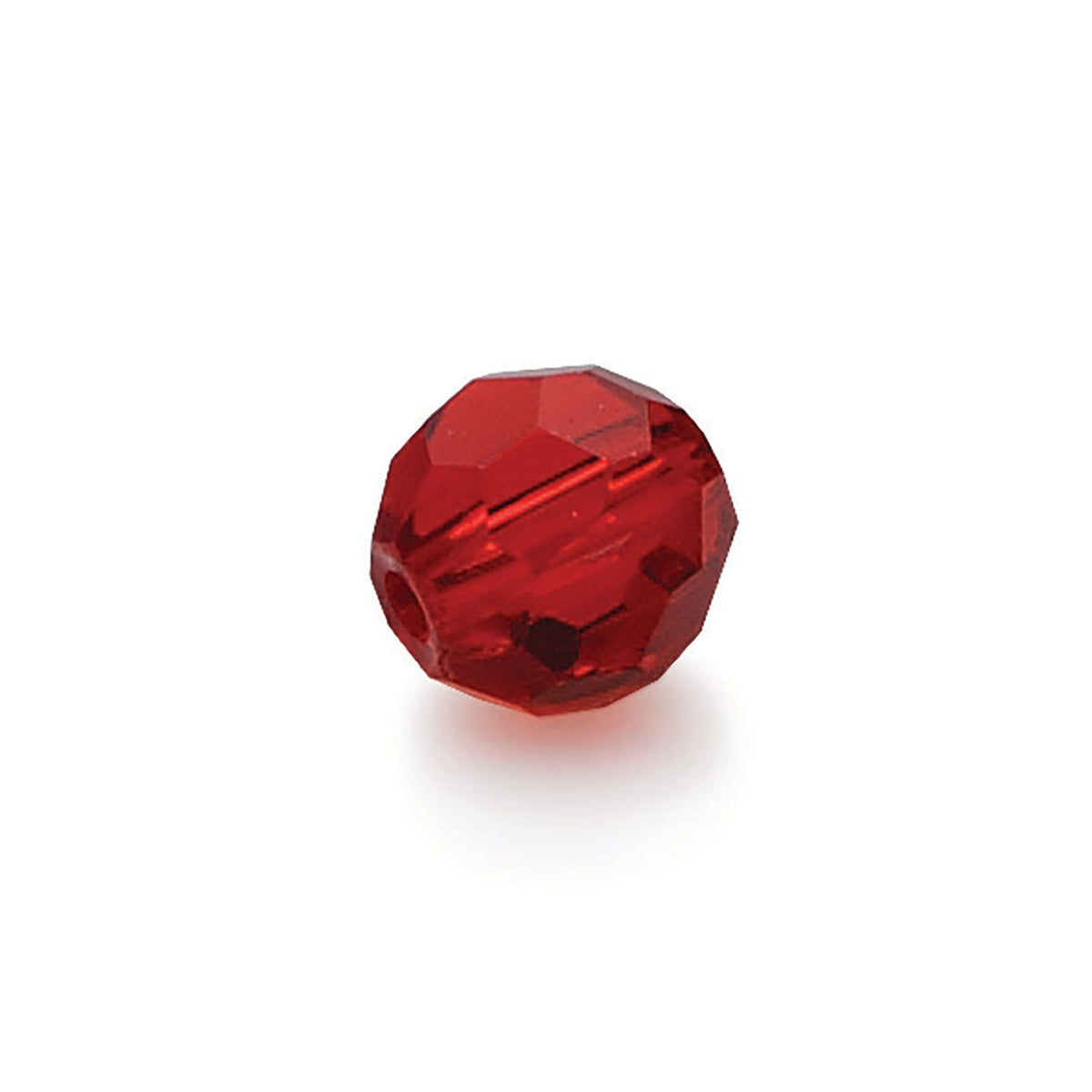 Lazer Sharp Faceted Glass Beads, Red, 8 mm