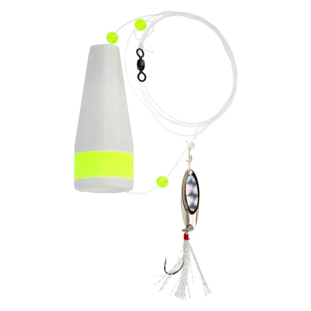 Lazer Sharp Snapper Popper Spoon and Flash Rig 42" - Size 4 Nickel Hook