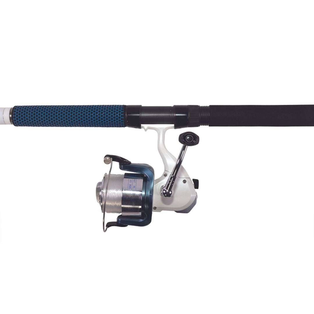 beach fishing rod and reel combo Pole Set, 2.1m/6.89ft, 2PCS Rods, 2PCS Spinning Reels from the river bank to the bow Saltwater Rod & Reel Combos: