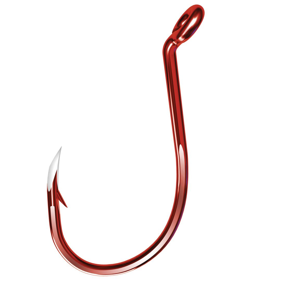 Trokar Heavy Wire Long Shank Octopus Hook, Red, 2