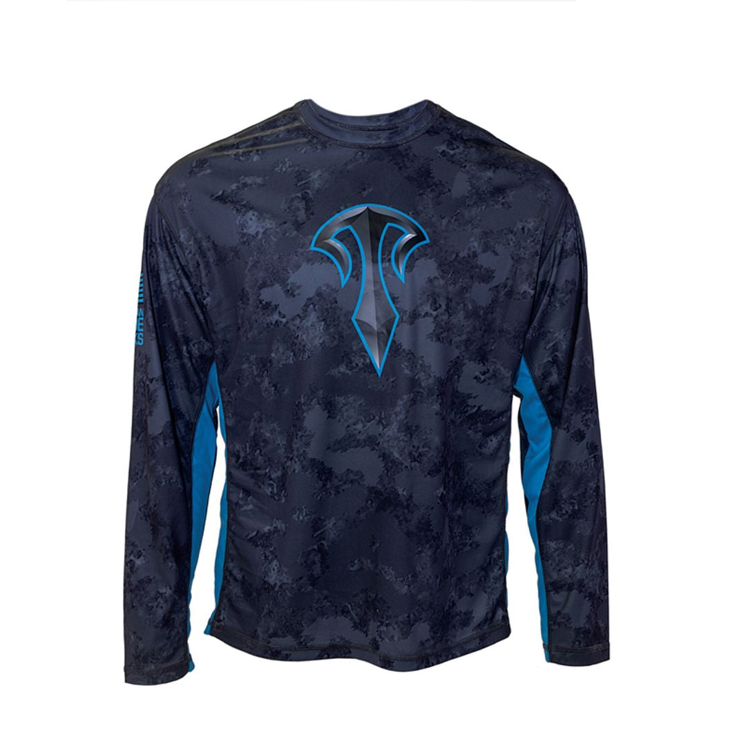 Trokar Performance Long Sleeve Shirt - Black/Lt Blue - 3X-Large